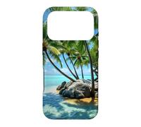 Tropical Island Hamac Palm Paradise Beach Landscape Coque pour iPhone 17 Pro