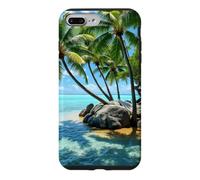Tropical Island Hamac Palm Paradise Beach Landscape Coque pour iPhone 7 Plus/8 Plus