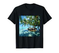 Tropical Island Hamac Palm Paradise Beach Landscape T-Shirt