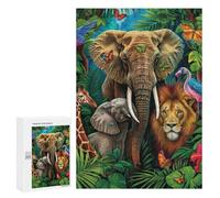 Tropical Jungle Safari Puzzle 1000 Pièces Educa Jouet en Bois Cadeau Unique Décoration Intérieure Jeu Éducatif Challenge Toy Adultes Et Enfants À Partir De 14 Ans 300 PCS
