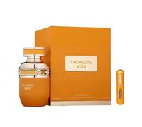 Tropical Kiss Eau de parfum 80 ml Parfum arabe longue durée avec atomiseur rechargeable 5 ml Parfum floral fruité avec notes de mangue noix de coco et vanille (Tropical Kiss)