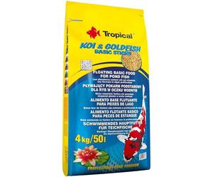 Tropical Koi&Goldfish Basic Sticks 4kg - Aliment de Base Flottant pour carpes koï et Poissons d'étang