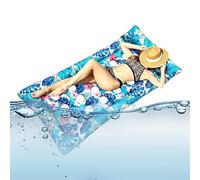 Tropical Leaf Inflatable Pool Lounger PVC Floating Bed Headrest Seat