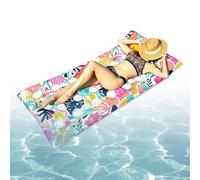 Tropical Leaf Inflatable Pool Lounger PVC Floating Bed Headrest Seat