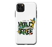 Tropical Macaw Parrots Jungle Nature Bird Design Life Quotes Coque pour iPhone 11 Pro Max