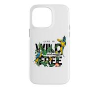 Tropical Macaw Parrots Jungle Nature Bird Design Life Quotes Coque pour iPhone 14 Pro Max