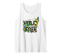 Tropical Macaw Parrots Jungle Nature Bird Design Life Quotes Débardeur