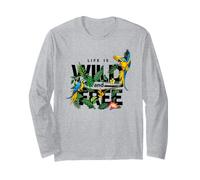 Tropical Macaw Parrots Jungle Nature Bird Design Life Quotes Manche Longue