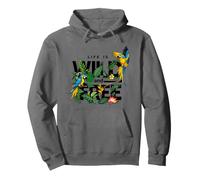 Tropical Macaw Parrots Jungle Nature Bird Design Life Quotes Sweat à Capuche