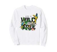 Tropical Macaw Parrots Jungle Nature Bird Design Life Quotes Sweatshirt