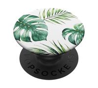 Tropical Monstera & Palm - Île Botanique Boho Beach Style PopSockets PopGrip Adhésif