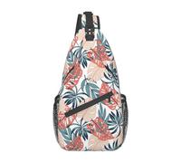 Tropical Palm Leaf-12 Sac à Dos en Forme de Feuille Tropicale de Palmier, Sac Poitrine, bandoulière, idéal pour Gym, Cyclisme, randonnée, Voyage, Mixte