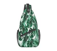 Tropical Palm Leaf-13 Sac bandoulière Motif Feuille de Palmier Tropical, Sac Poitrine, Gym, Cyclisme, randonnée, Voyage, pour Hommes et Femmes