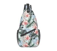 Tropical Palm Leaf-14 Sac à Dos Feuille de Palmier Tropical, Sac à bandoulière et Poitrine, Parfait pour Gym, Cyclisme, randonnée, Voyage, Unisexe