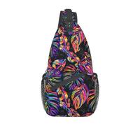 Tropical Palm Leaf-16 Sac à Dos Feuille de Palmier Tropical, Sac à bandoulière et Poitrine, adapté pour Gym, Cyclisme, randonnée, Voyage, Mixte