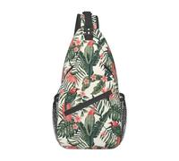 Tropical Palm Leaf-17 Sac bandoulière en Forme de Feuille Tropicale de Palmier, Sac Poitrine, idéal Gym, Cyclisme, randonnée, Voyage, Unisexe