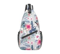 Tropical Palm Leaf-4 Sac à Dos à bandoulière Motif Feuille de Palmier Tropical, Sac Poitrine, Gym, Cyclisme, randonnée, Voyage, pour Hommes et Femmes