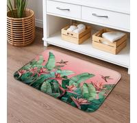 Tropical Paradise Tapis de bain à séchage rapide, vintage, floral, oiseau de paradis, absorbant, antidérapant, lavable en mousse à mémoire de forme, pour salle de bain, toilettes, toilettes