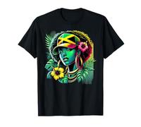 Tropical Rasta Queen - T-Shirt Hibiscus Festival Jamaican Reggae T-Shirt