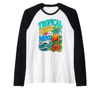 Tropical State of Mind Ocean Waves Palm Trees Sunset Citation Manche Raglan