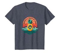 Tropical State of Mind Pineapple Paradise Beach, Hawaïens T-Shirt, Enfant, Bleu Chiné, 2 Ans