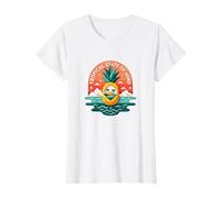Tropical State of Mind Pineapple Paradise Beach, Hawaïens T-Shirt, Femme, Blanc, L