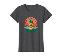 Tropical State of Mind Pineapple Paradise Beach, Hawaïens T-Shirt, Femme, Chiné Foncé, S