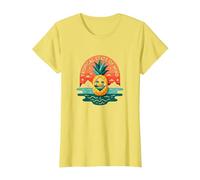 Tropical State of Mind Pineapple Paradise Beach, Hawaïens T-Shirt, Femme, Citron, XXL