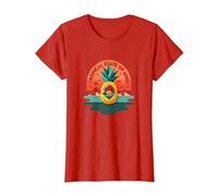 Tropical State of Mind Pineapple Paradise Beach, Hawaïens T-Shirt, Femme, Rouge, XS