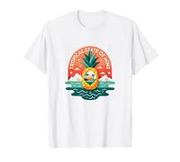Tropical State of Mind Pineapple Paradise Beach, Hawaïens T-Shirt, Homme, Blanc, L