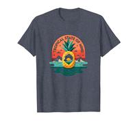 Tropical State of Mind Pineapple Paradise Beach, Hawaïens T-Shirt, Homme, Bleu Chiné, L