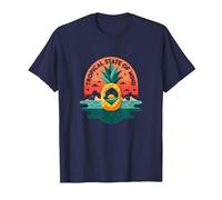 Tropical State of Mind Pineapple Paradise Beach, Hawaïens T-Shirt, Homme, Bleu Marine, XXL