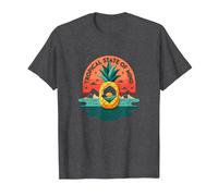 Tropical State of Mind Pineapple Paradise Beach, Hawaïens T-Shirt, Homme, Chiné Foncé, 5XL