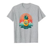 Tropical State of Mind Pineapple Paradise Beach, Hawaïens T-Shirt, Homme, Gris Chiné, M