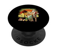 Tropical Summer Surf Santa Claus Lot de 6 Père Noël en Juillet PopSockets PopGrip Adhésif