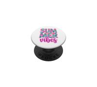 Tropical Summer Vibes Motif Feuilles de Palmier Hibiscus PopSockets PopGrip Adhésif