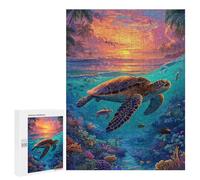 Tropical Sunset Coral Reef Puzzle 1000 Pièces Educa Jouet en Bois Cadeau Unique Décoration Intérieure Jeu Éducatif Challenge Toy Adultes Et Enfants À Partir De 14 Ans 500 PCS