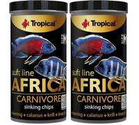 TROPICAL TR67524 Nourriture à Multi Ingrédients sous Forme de Chips Descendants pour Poissons Africains Omnivores/Carnivores 130 g (Lot de 2)