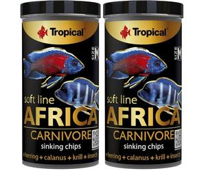 TROPICAL TR67524 Nourriture à Multi Ingrédients sous Forme de Chips Descendants pour Poissons Africains Omnivores/Carnivores 130 g (Lot de 2)
