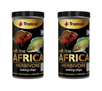 TROPICAL TR67574 Nourriture Végétale sous Forme de Chips Descendants pour Poissons Africains Herbivores/Omnivores 130 g (Lot de 2)