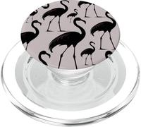 Tropical Trendy Oiseau Animaux Charme Noir Beige Flamant Rose PopSockets PopGrip pour MagSafe