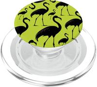 Tropical Trendy Oiseau Animaux Charme Noir Vert Flamant Rose PopSockets PopGrip pour MagSafe