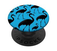 Tropical Trendy Oiseau Animaux Tendance Cool 80s Flamant Rose Bleu PopSockets PopGrip Adhésif