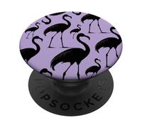 Tropical Trendy Oiseau Animaux Tendance Cool Violet Flamant Rose PopSockets PopGrip Adhésif