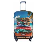 Tropical Vacation Essentials Housses de protection élastiques pour bagages de voyage 45,7 à 81,3 cm, Noir , Large