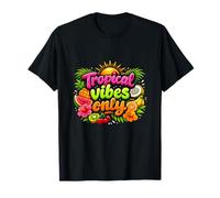 Tropical Vibes Only Décoration permanente pour fête de Vacances T-Shirt