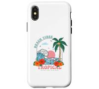 Tropical Waves Summer Palm Tree Beach Vibes Tropical Summer Coque pour iPhone X/XS