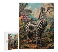 Tropical Zebra Jungle Scene Puzzle 1000 Pièces Educa Jouet en Bois Cadeau Unique Décoration Intérieure Jeu Éducatif Challenge Toy Adultes Et Enfants À Partir De 14 Ans 500 PCS