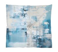 TropicalLife Foulard carré pour femme - Bandana en polyester soyeux de 60 x 60 cm - Foulard à cheveux avec imprimé abstrait gris bleu, Abstrait Gris Bleu, 60*60cm