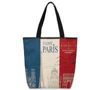 TropicalLife Grand sac à main à bandoulière pour femme avec fermeture éclair et drapeau français avec poignée sur le dessus, couleur